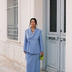 Bisou midi skirt ciel