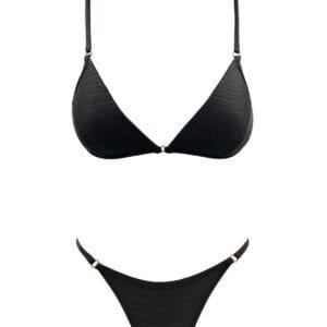 SHINNY BLACK TRIANGLE BIKINI