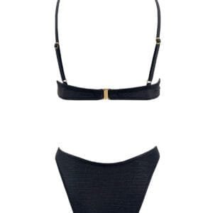 SHINNY BLACK TRIANGLE BIKINI