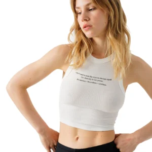 Sleeveless rib crop top