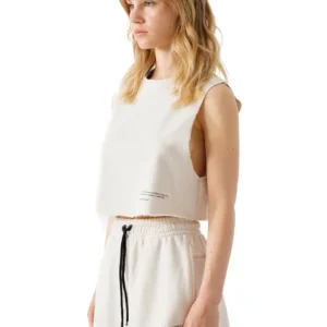 Signature Loose crop top Ecru
