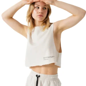 Signature Loose crop top Ecru