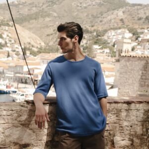 ROUTE T-SHIRT TEXTURED BRIGHT BLUE