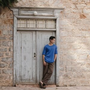 ROUTE T-SHIRT TEXTURED BRIGHT BLUE