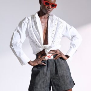 Βερμούδα μαύρη denim KENDALL