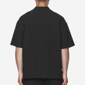 LIBCO STRUCTURED KNIT SHIRT BLACK