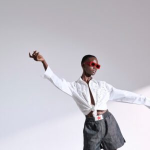 Πουκάμισο λευκό με πλισέ μπροντερί MOLLY