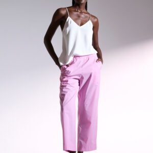 Κροπ παντελόνι ροζ ριγέ ISABELLE