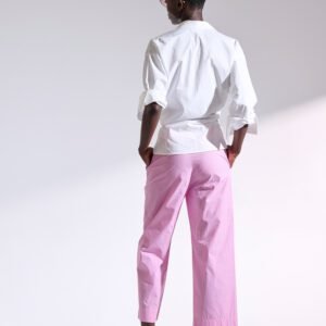 Κροπ παντελόνι ροζ ριγέ ISABELLE