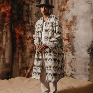 BESTINA COAT PATTERNED WHITE