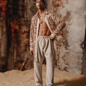 JACOBO VELVET PANTS ECRU