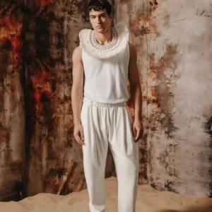 JACOPO VELVET PANTS WHITE