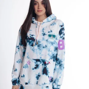 Oversized Blue Tie Dye Hoodie