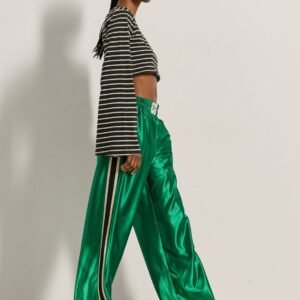 Μαύρο ριγέ crop τοπ με φαρδιά μανίκια MORENA