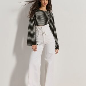 Τζιν λευκό ψηλόμεσο παντελόνι FILIPPA