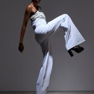 Τζιν λευκό ψηλόμεσο παντελόνι FILIPPA