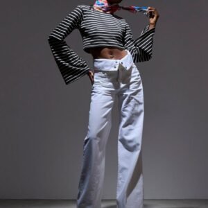 Τζιν λευκό ψηλόμεσο παντελόνι FILIPPA