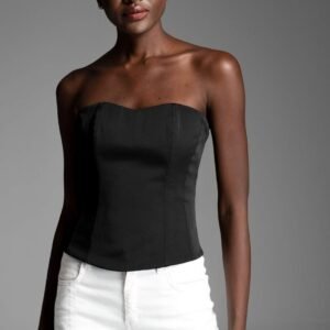 Black Strapless Corset Top AVALON