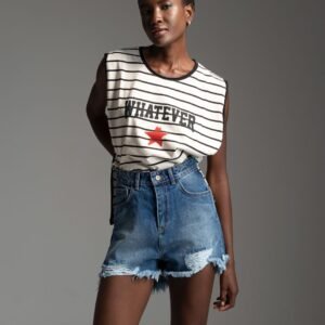 Blue high waist denim shorts SALMA