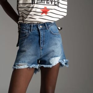 Blue high waist denim shorts SALMA