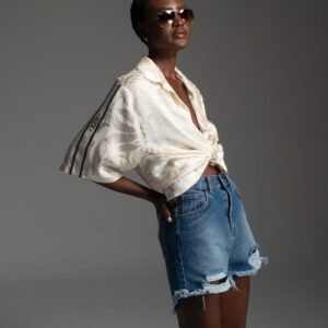 Blue high waist denim shorts SALMA