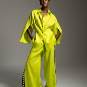 Πουκάμισο-Jacket lime από φυσικές ίνες λινό STORM