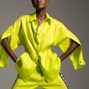 Πουκάμισο-Jacket lime από φυσικές ίνες λινό STORM