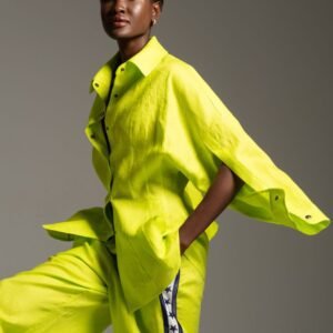 Πουκάμισο-Jacket lime από φυσικές ίνες λινό STORM