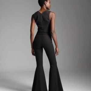 Τοπ μαύρο αμάνικο με V-Neck NAOMI