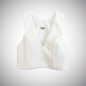 Τοπ off white αμάνικο με V-Neck NAOMI