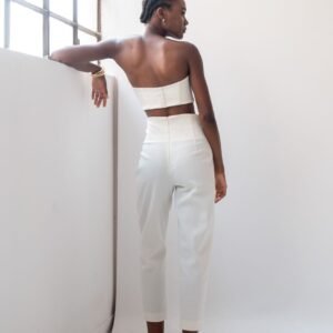 Παντελόνι off white με χιαστί σχέδιο στη μέση KOOP