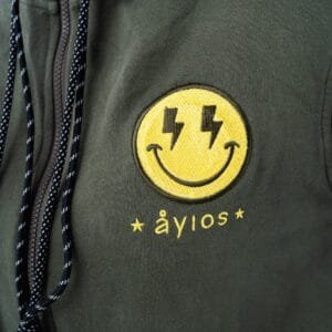 Hoodie Smiley Chaki Yellow Face