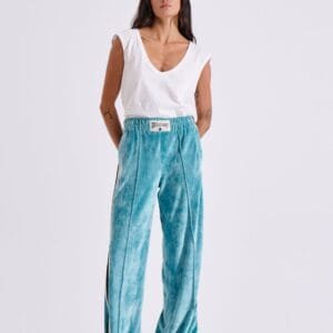 Γαλάζια Βελούδινη Φόρμα με Τρέσα στο Πλάι PHYLLIS