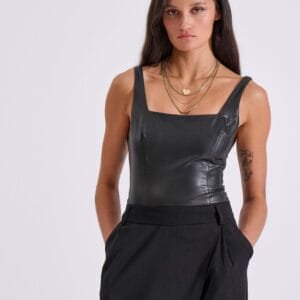 Μαύρος κορσές δερματίνη SHAWN