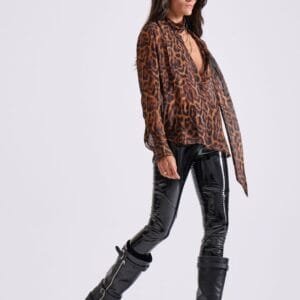 Leopard Ημιδιάφανο Μεταξωτό Πουκάμισο CLAW