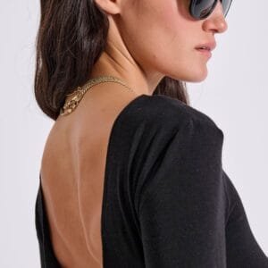 Μαύρο Κορμάκι με Ανοιχτή Πλάτη ELLIOT