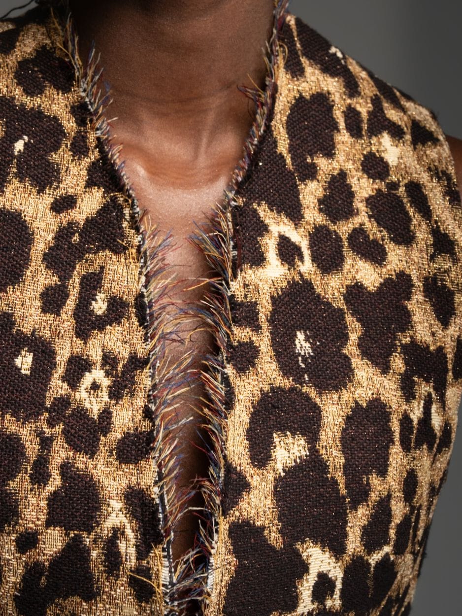Leopard jacquard vest MORRIS