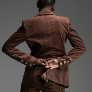 Καφέ βελούδινο σακάκι CYRUS