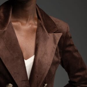 Καφέ βελούδινο σακάκι CYRUS