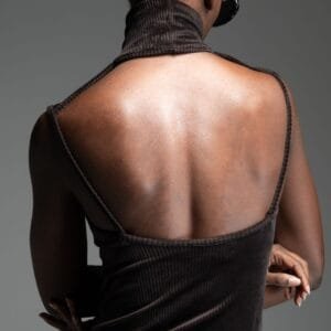 Μαύρο ζιβάγκο κοτλέ με ανοιχτή πλάτη FIERO