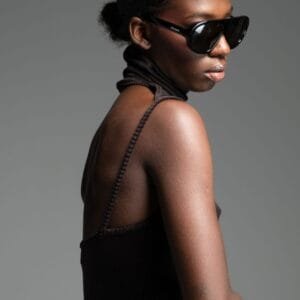 Μαύρο ζιβάγκο κοτλέ με ανοιχτή πλάτη FIERO