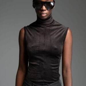 Μαύρο ζιβάγκο κοτλέ με ανοιχτή πλάτη FIERO