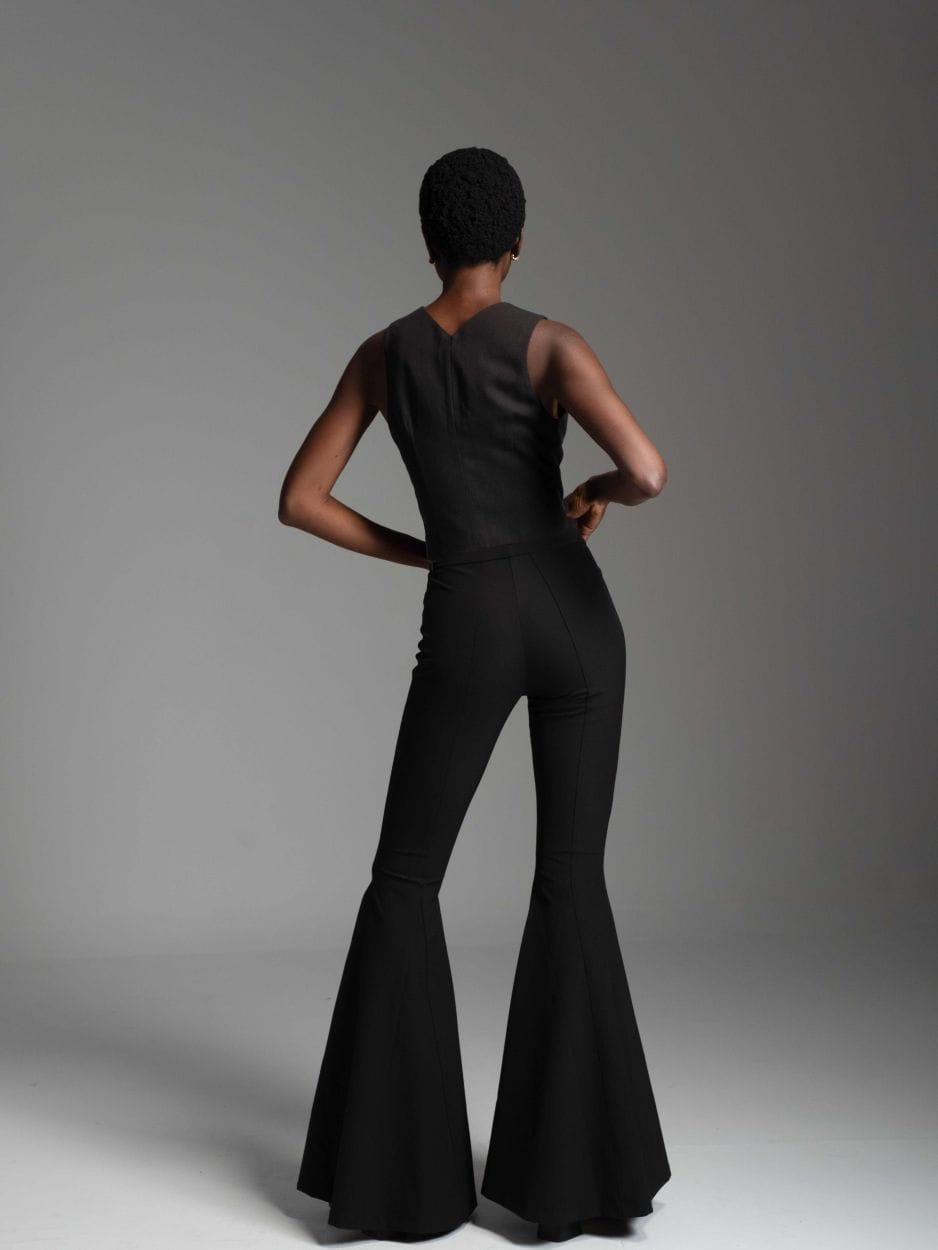 Black wide flared shaping pants SONIQUE