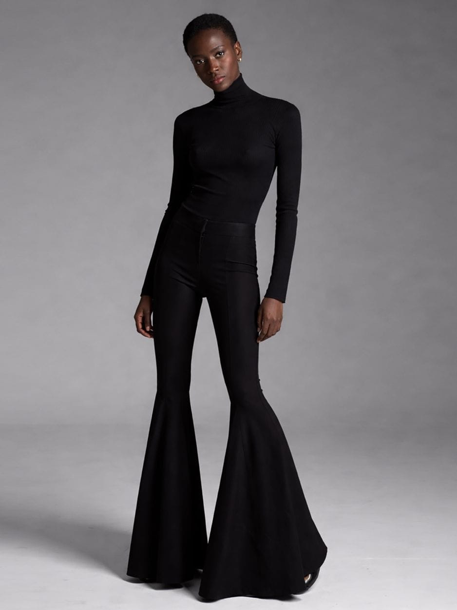 Black wide flared shaping pants SONIQUE
