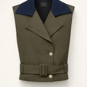 COMBINED CONTRASTING SLEEVELESS VEST