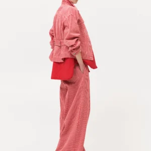 RED STRIPED DENIM JACKET