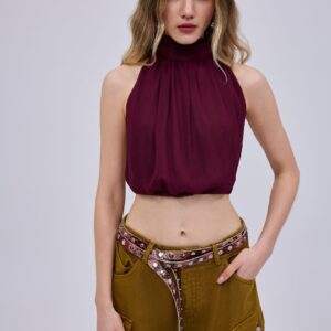 Capri Halter Top Burgundy