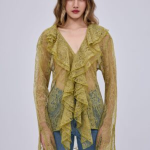 Lace Shirt Lime Yellow