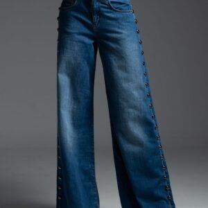 Χαμηλόμεσο τζιν παντελόνι με στρογγυλά τρουκς στο πλάι KIRA