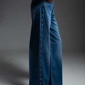 Χαμηλόμεσο τζιν παντελόνι με στρογγυλά τρουκς στο πλάι KIRA